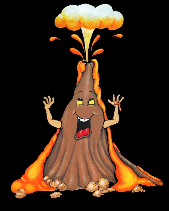 Volcano Animated Kids Bedroom Prints Cartoon Lava Lava - Etsy Volcano Animated Kids Bedroom Prints Cartoon Lava Lava - Etsy