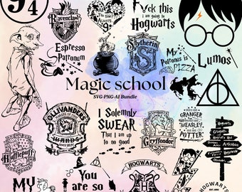 Más de 1000 paquetes Svg Png Ai, siempre svg, escuela de magos SVG Cricut Imprimible Clipart Silhouette archivos