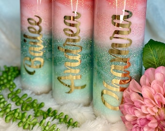 Tahitian Sunset Glitter Tumbler | Vacation Cup | Gift for Her | Bridal party gifts | Bridesmaid Tumbler | Bridesmaid Proposal