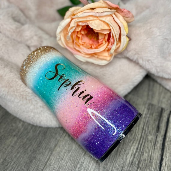 Electric Sunset Glitter Tumbler 