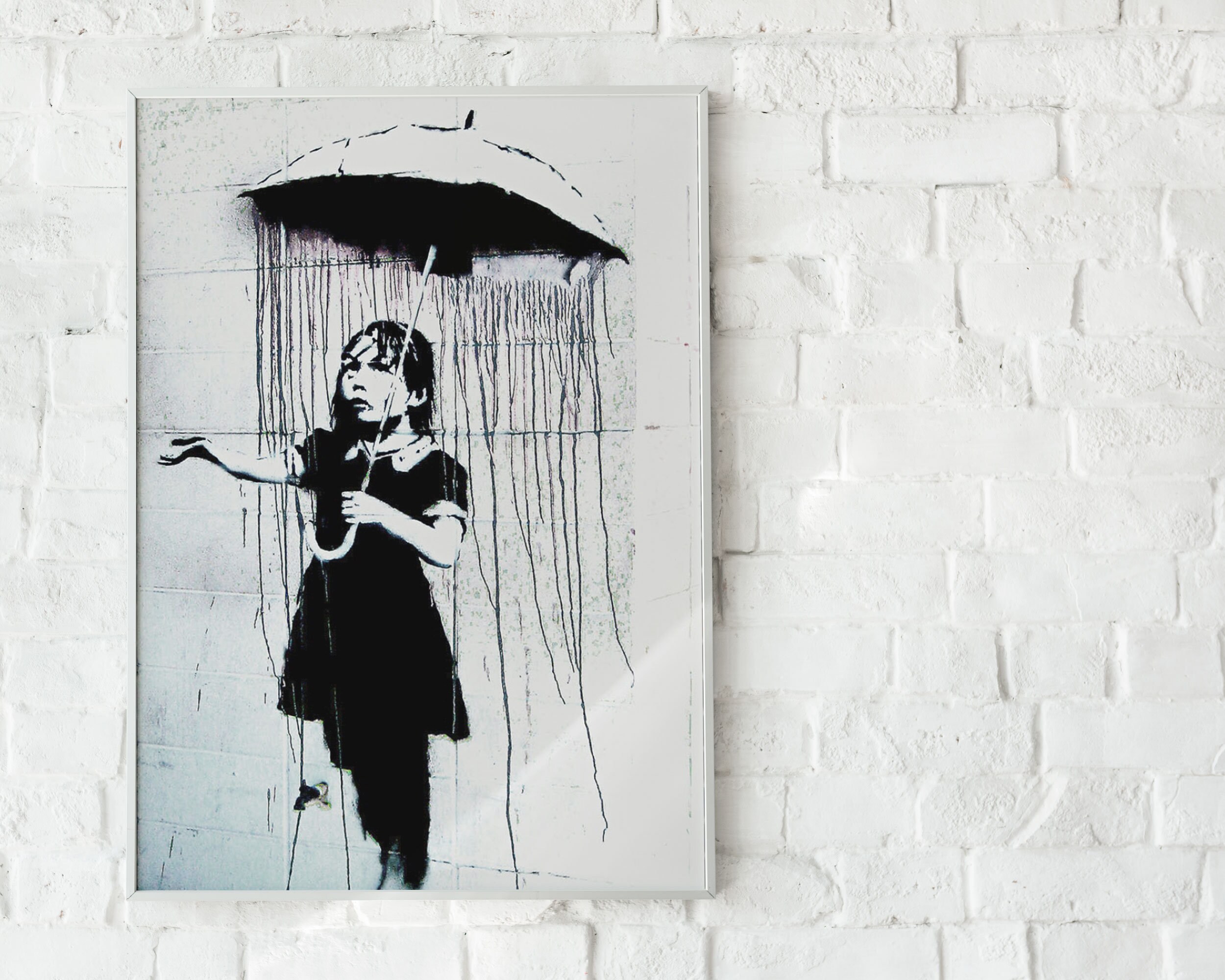 Banksy Umbrella Girl Banksy Artwork Banksy Poster Banksy Etsy