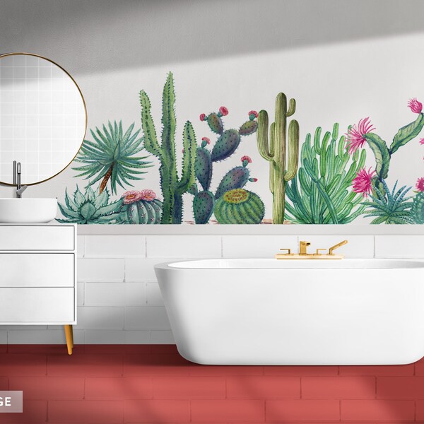 Cactus Wall Decal Etsy