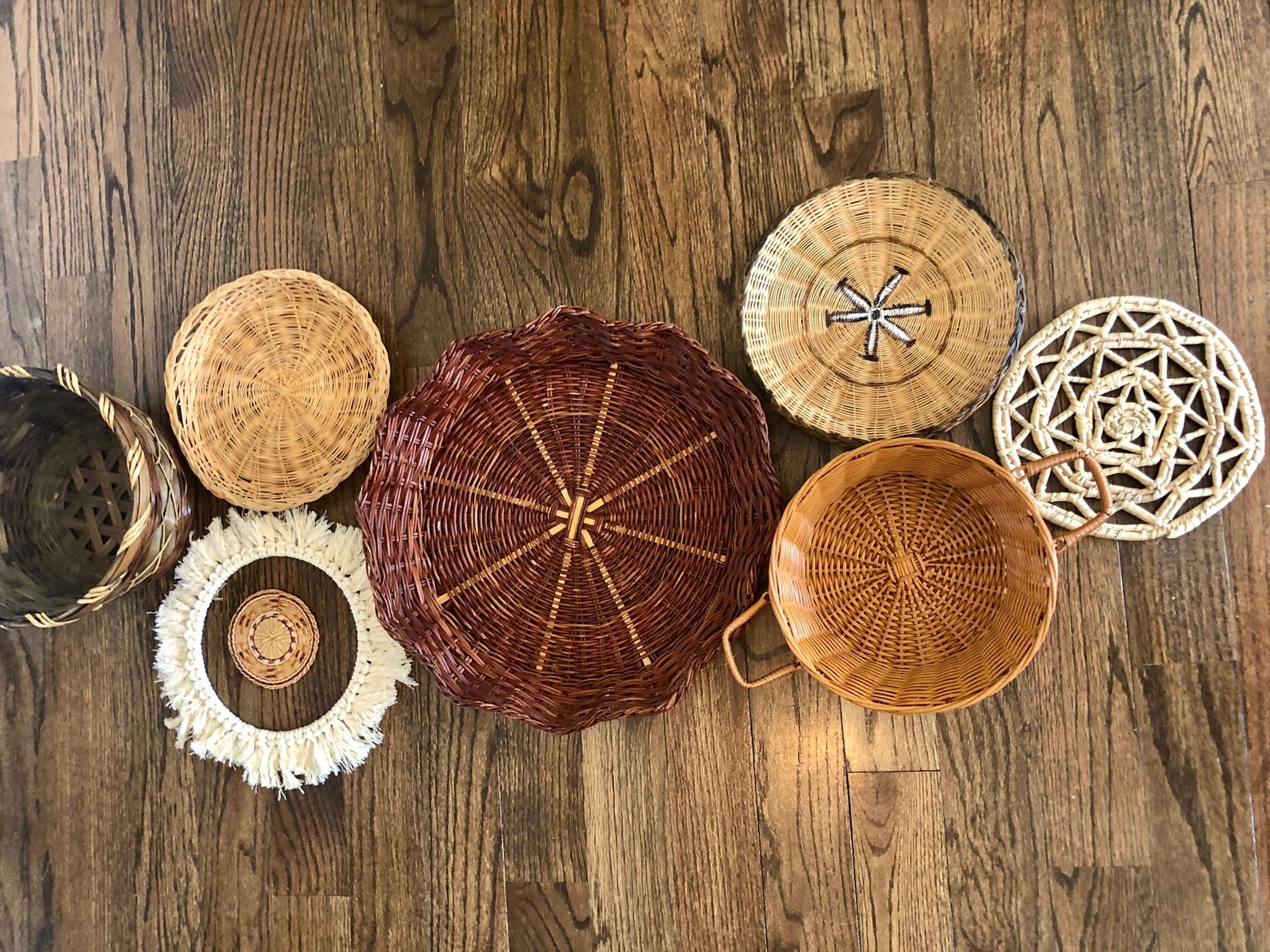 Bohemian basket wall decor Etsy