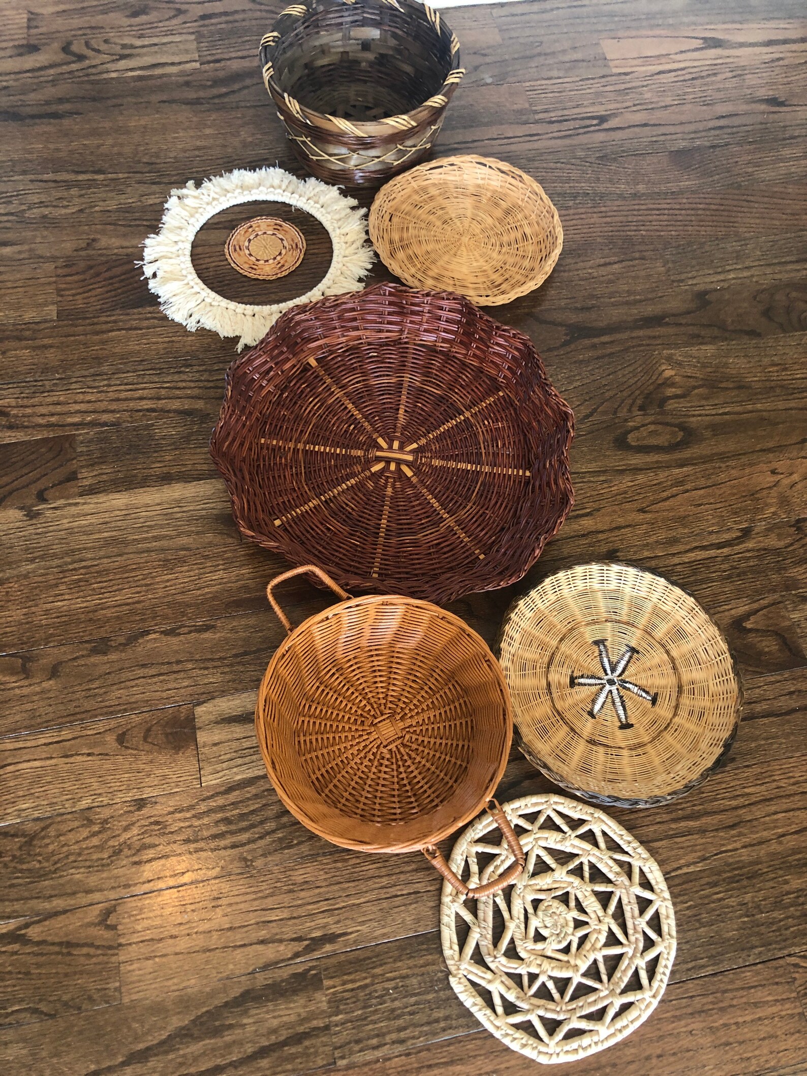 Bohemian basket wall decor Etsy