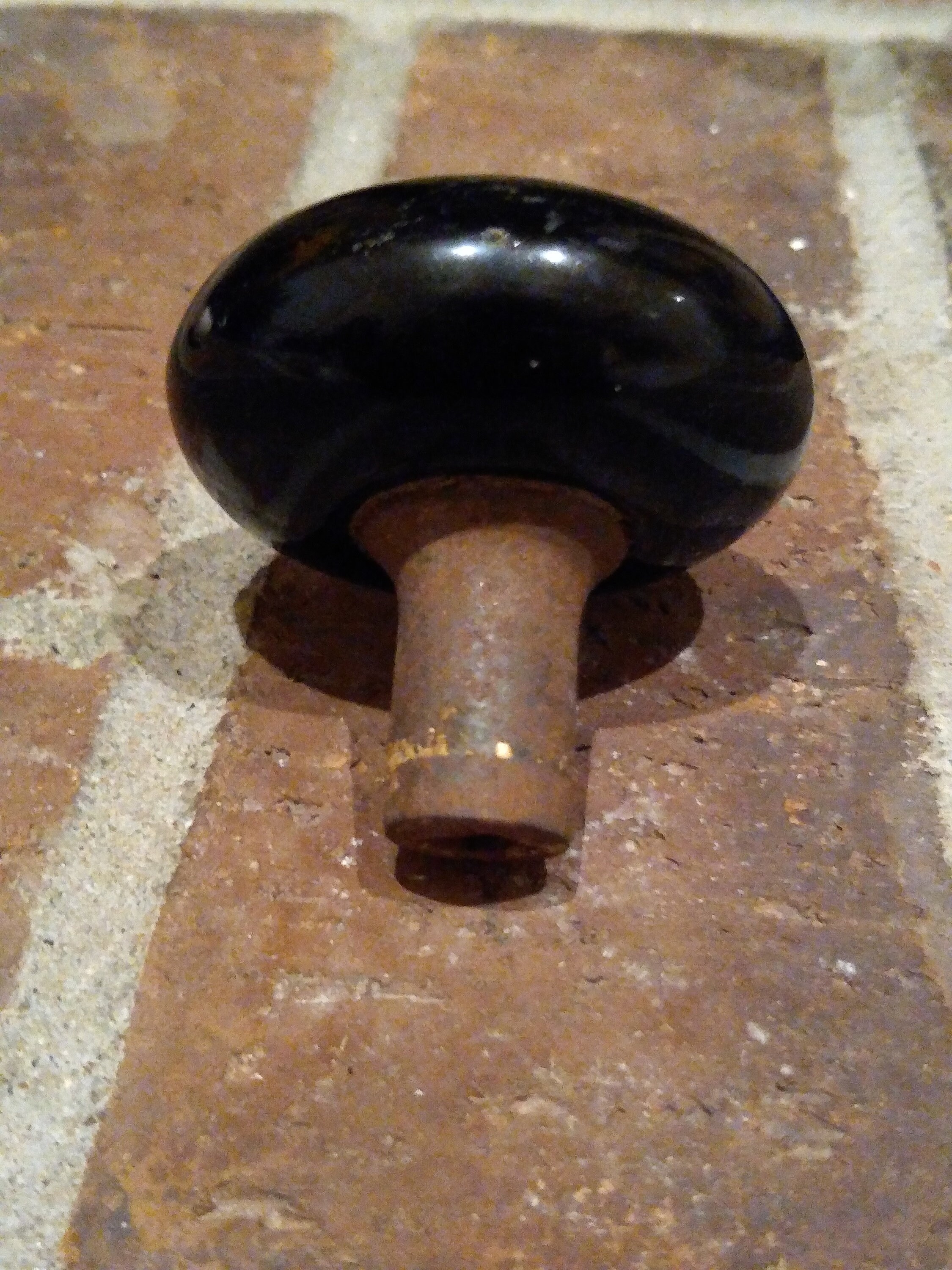 Two Vintage Porcelain Door Knobs Black and White Etsy
