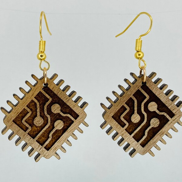 Microchip Dangle Earrings