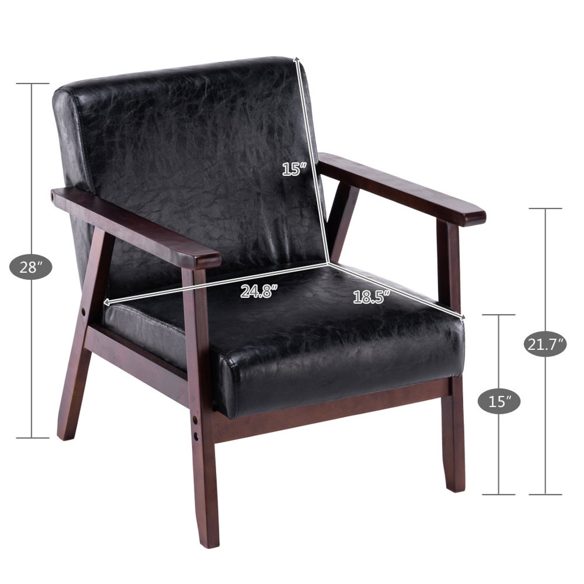Retro Burnt Orange Armchair / Wood Frame Accent Chair / Faux | Etsy