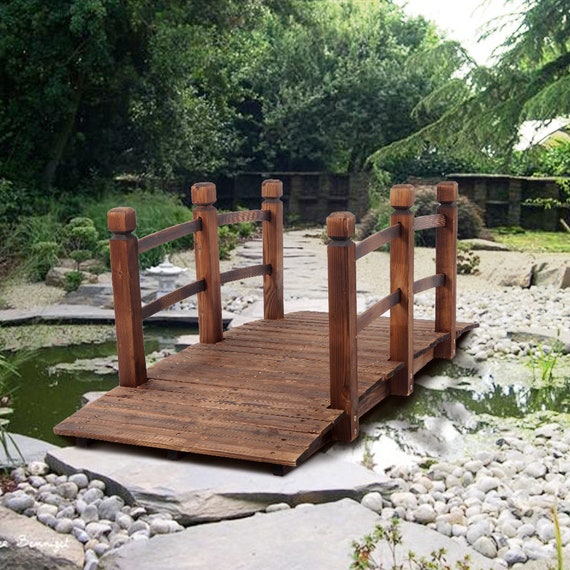 Small Wooden Bridge Japanese Zen Garden Décor Outdoor Uk Small Wooden Bridge Japanese Zen, Japanese Garden Bridge Ornament
