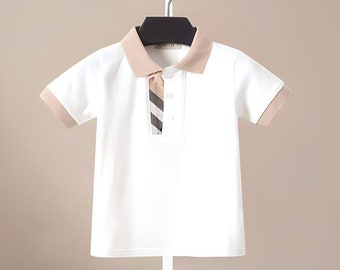 Boy Polo Top,  little boy polo, boy preppy shirt, boy dress shirt, Formal boy polo, Designer Style polo top, Toddler Boy Polo, Baby Polo