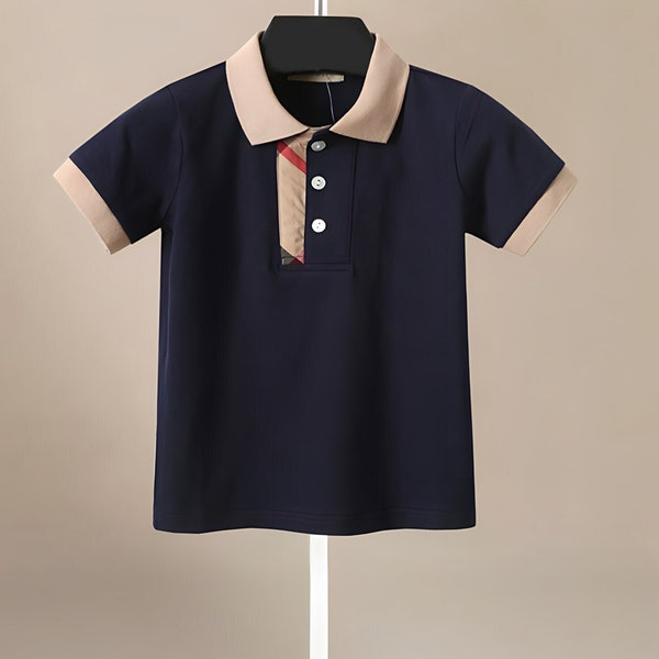 Boy Polo Top,  little boy polo, boy preppy shirt, boy dress shirt, Formal boy polo, Designer Style polo top, Toddler Boy Polo, Baby Polo