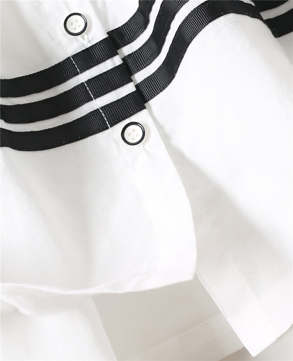 Short Sleeve Toddler White Dress w/ Green Accents (Size 2/3) main image 1