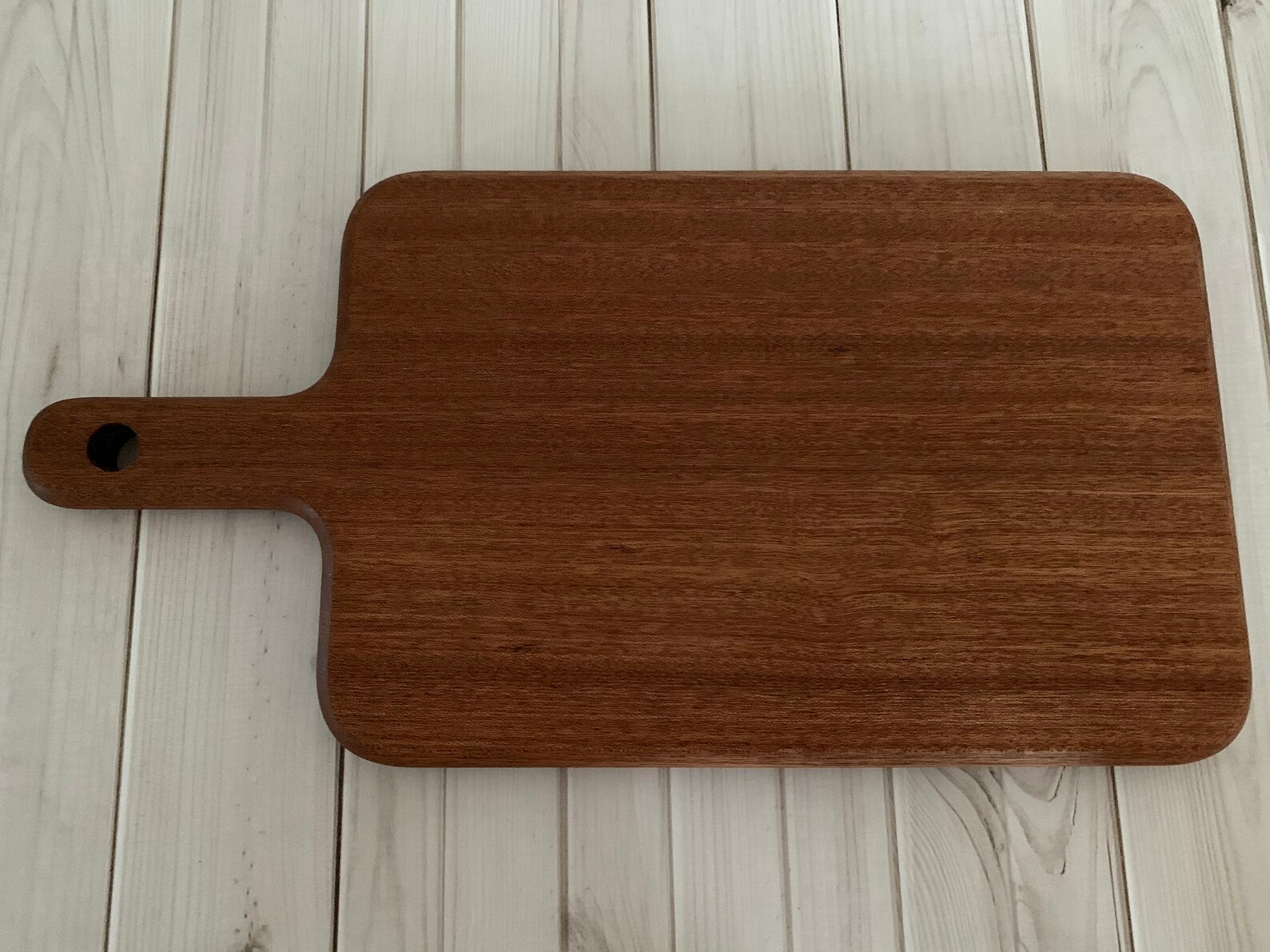 Square Wooden Cutting Board with Handle Serving Tray Bread Etsy