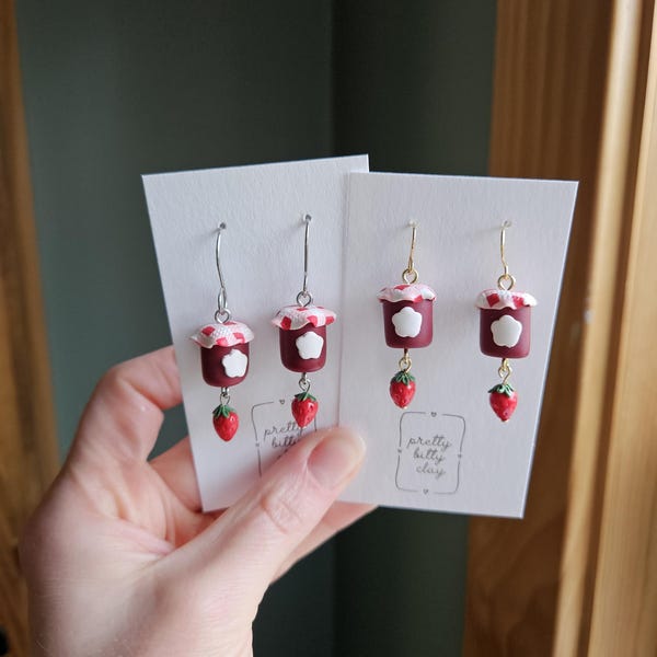Strawberry Jam Earrings / Clay Earrings