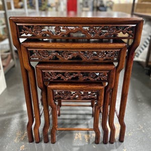 Hongmu Rosewood Nesting Tables Chinese Antique , set of 4