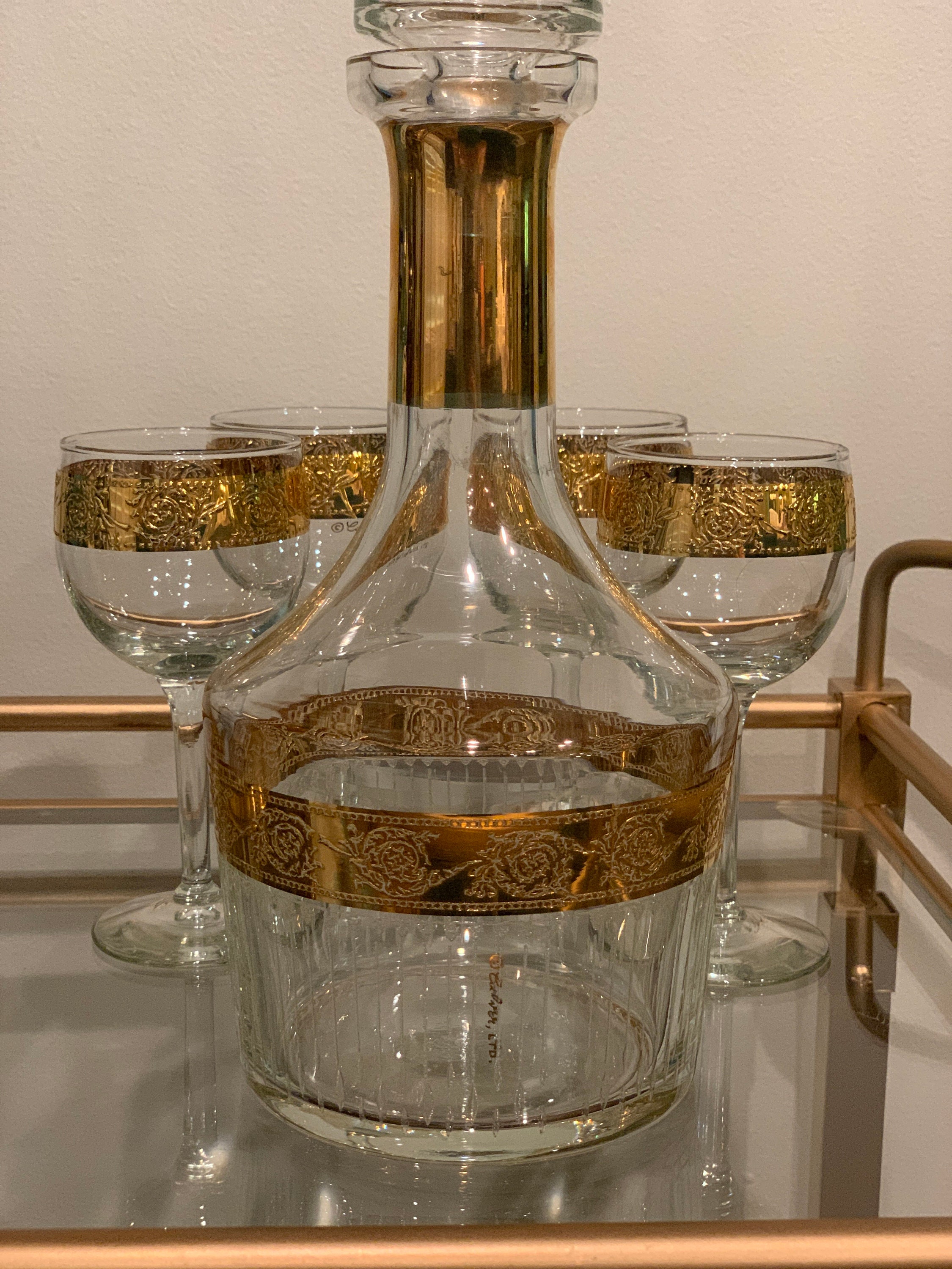 VTG 1960's Culver Tyrol Wine Decanter & Goblets Etsy