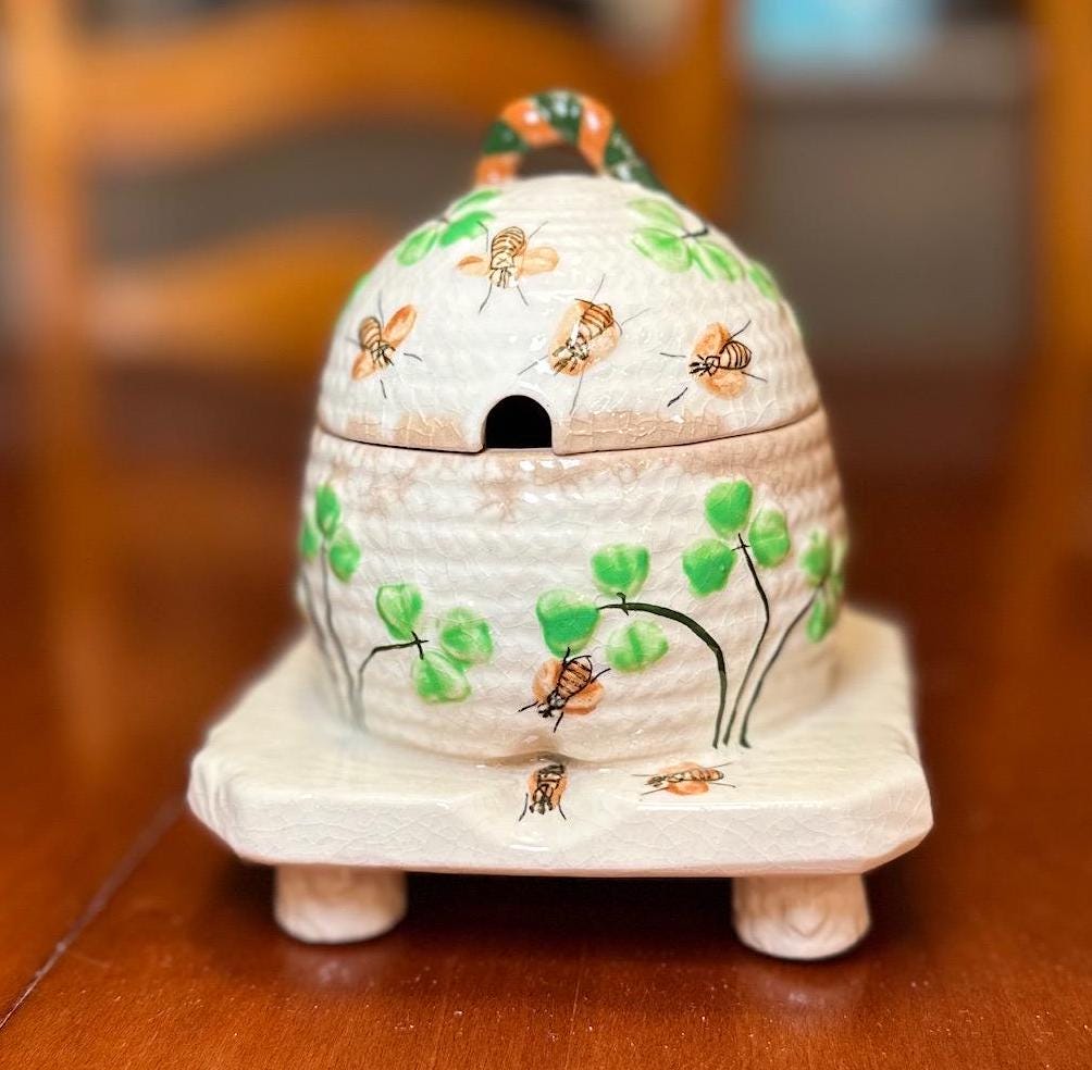 Belleek Honey Pot - Etsy
