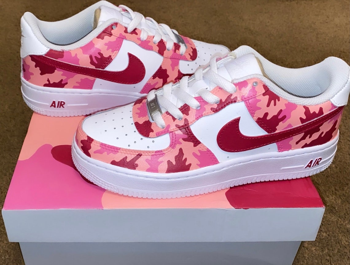 Air Force 1 Custom Camo Pale Pink/Hot Pink/Magenta/White | Etsy
