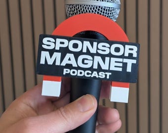Shure SM58 compatible Custom Microphone Cover | Personalized Logo Mount Streamer Podcaster Accessory