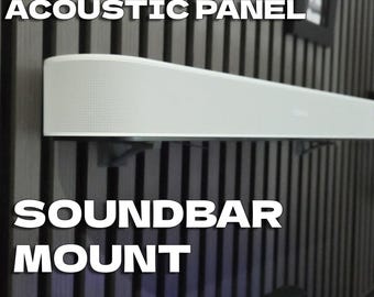 Soundbar Brackets for Acoustic Panels No Drill Wall Mount for Slat Wall for Sonos Bose Samsung Harmon Kardon