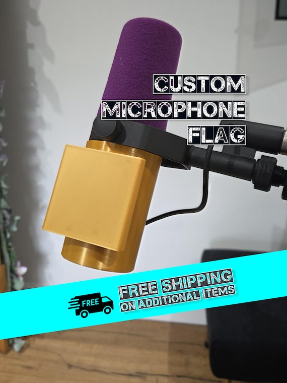 Personalised Custom Logo Flag Hard Mic base Cover Wrap Decal compatible with SM7B