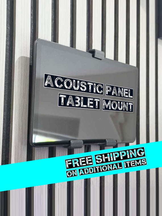 Acoustic wall Panel Tablet Holder - No Drilling - Compatible with iPad and Android