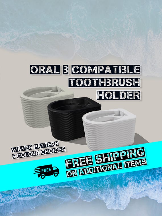Oral B Compatible Electric Brush Charger Holder wall socket mount - Waves Wood Stripe pattern