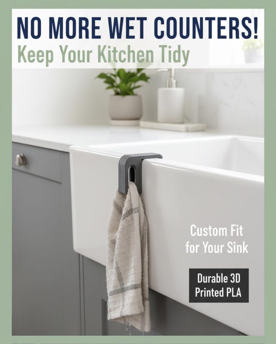 Belfast bulter sink tea towel or hand cloth holder by 3DandFUN