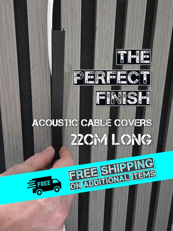 Acoustic Panel Cable Cover | Black TV cable Management | 22cm Long hidden