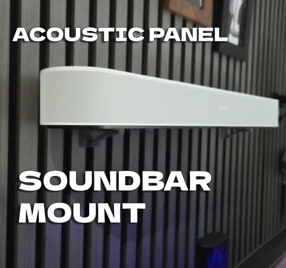 Soundbar Brackets for Acoustic Panels No Drill Wall Mount for Slat Wall for Sonos Bose Samsung Harmon Kardon