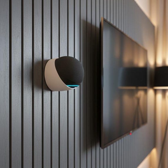 Amazon Echo dot 4 5 Acoustic Slat Panel screwless Wall mount by 3DandFUN