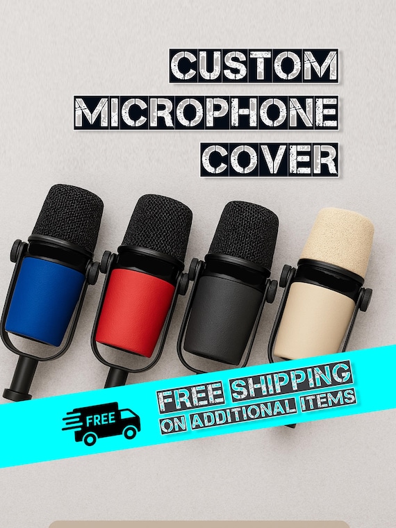 Custom Microphone Body Cover | 3D Printed PLA Hard Wrap Decal compatible with MV7