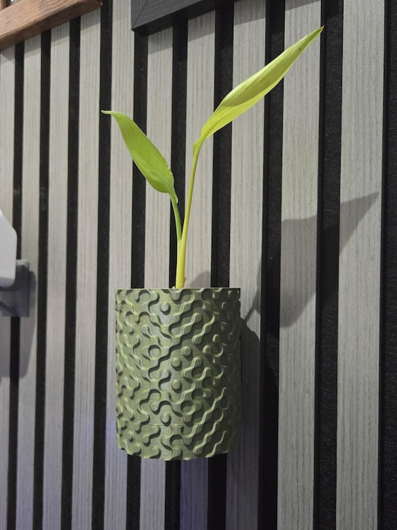 Acoustic Panels Geo plant pot holder planter hanger - Hidden Drip Tray by 3DandFUN