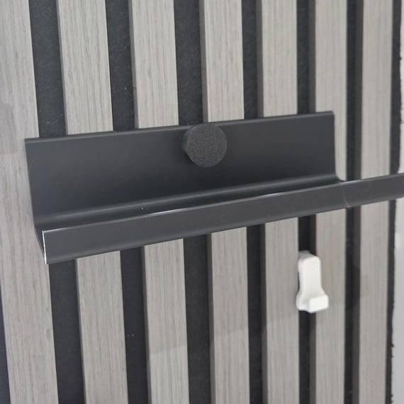Acoustic Panel Shelf | No Drill Centre Lock 20cm Lipped | Black Grey White