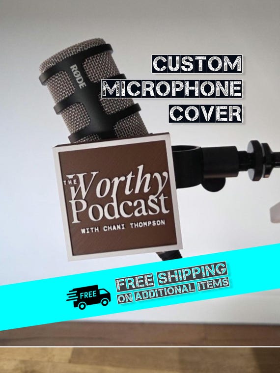 Custom Logo Mic Flag | Personalised Microphone Cover compatible with Logitech Shure Yeti BEANC Elgato Fifine Razer