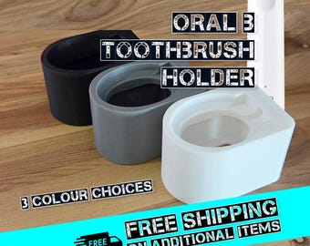 Oral B compatible Toothbrush Charger Wall Mount | Cable Tidy | UK Bathroom | Grey White Black