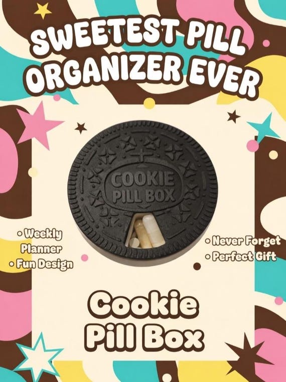 Cookie pill box organiser 7 day reminder by 3DandFUN