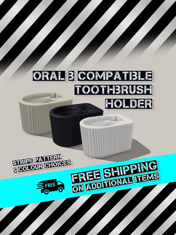 Oral B Compatible Electric Brush Charger Holder wall socket mount - Stripe pattern