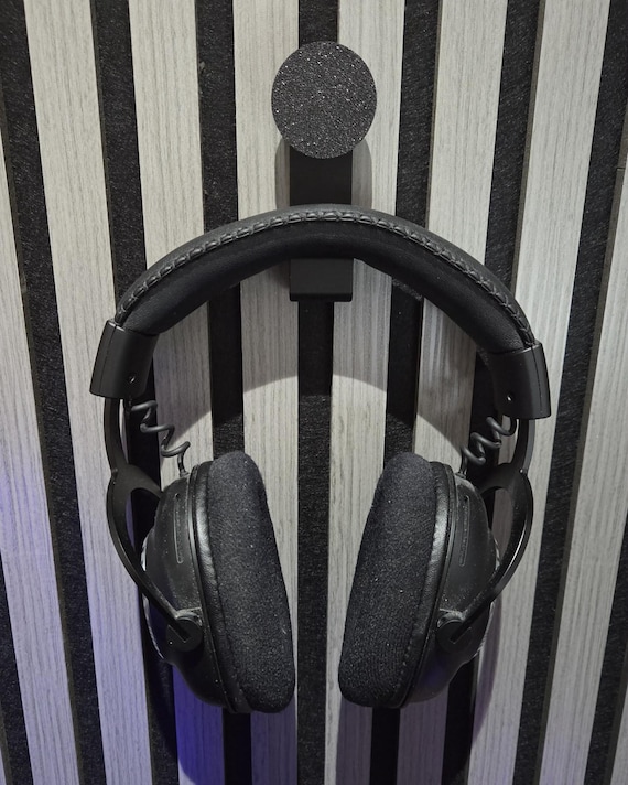 Headphone hook for Acoustic Wall Panel 2 in 1 Holder - No-drill design by 3DandFUN