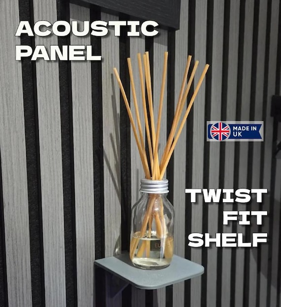 Acoustic wall panel shelf - Easy twist fit - Multiple colours by 3DandFUN