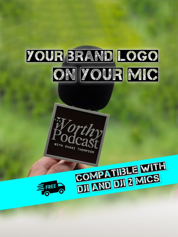 DJI Mic compatible Custom Microphone Cover | Personalized Logo Mount Streamer Podcaster Accessory