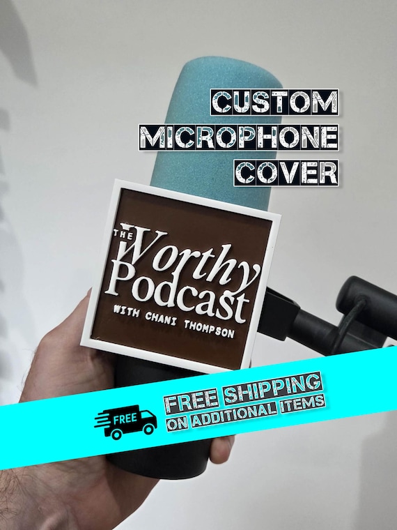 Custom Microphone Cover compatible with Shure SM7B and MV7: Personalized Logo Mount Streamer Podcaster Accessory