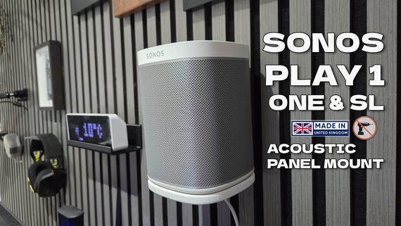 Acoustic wall panel speaker Mount brackets compatible with Sonos Play 1 & One SL