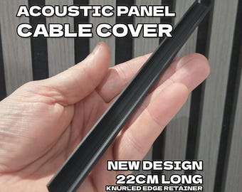 Acoustic Panel Cable Cover | Black TV Cable Management | 22cm Wire Hider | UK Made