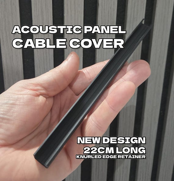 Acoustic Panel Cable Cover | Black TV Cable Management | 22cm Wire Hider