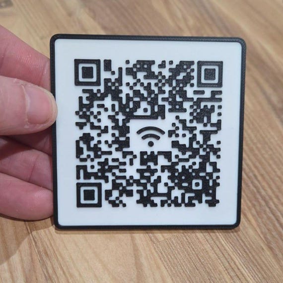 Wifi QR code badge board | Embossed Modern design by 3DandFUN