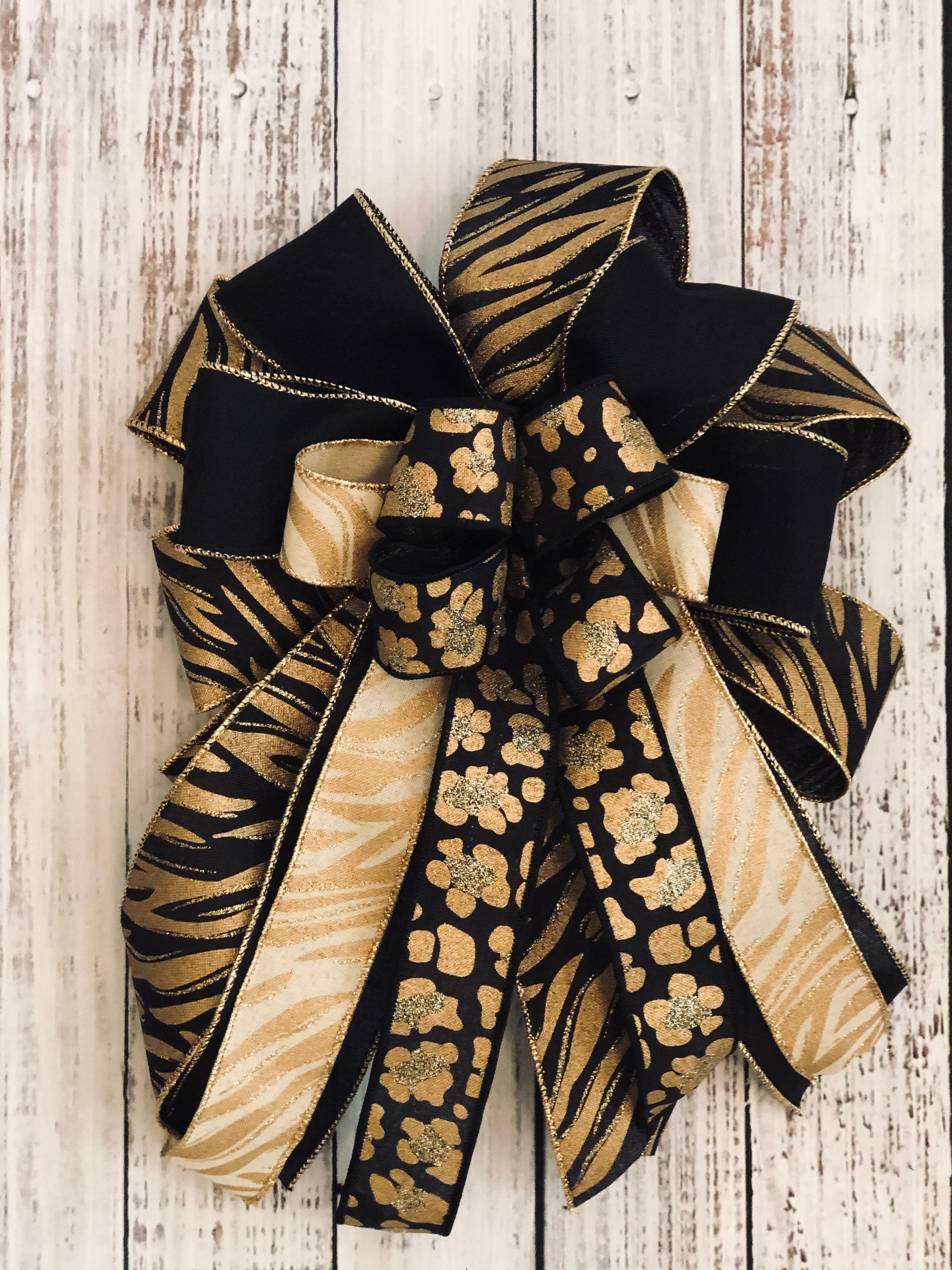 Dramatic Leopard Bow for wreaths or decorating, Animal Print Bow, - Etsy.de