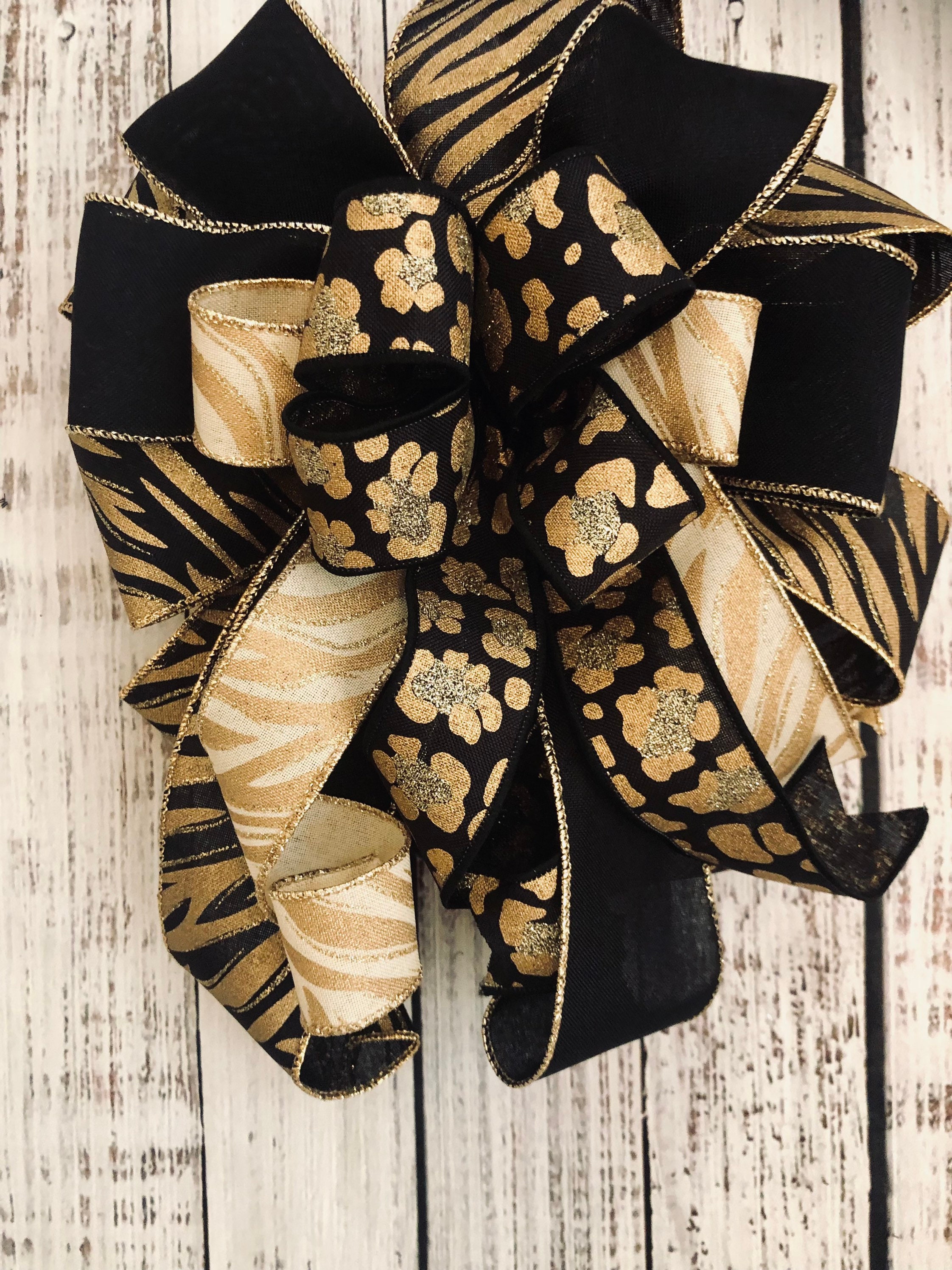 Dramatic Leopard Bow for wreaths or decorating, Animal Print Bow, - Etsy.de