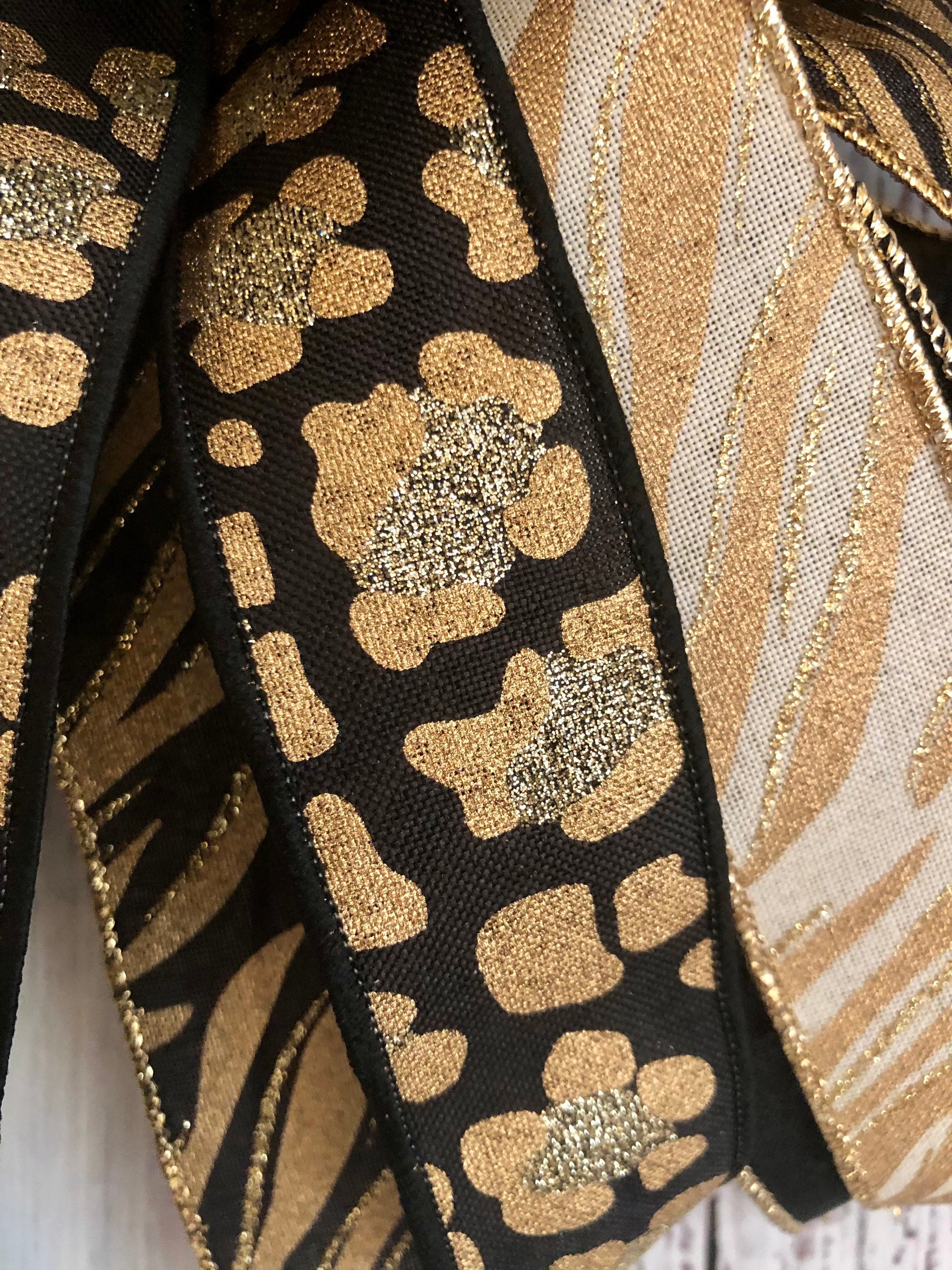 Dramatic Leopard Bow for wreaths or decorating, Animal Print Bow, - Etsy.de
