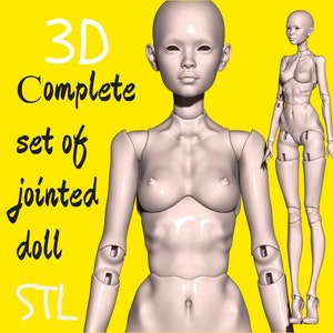 Mia - 3D doll / jointed doll / bjd doll / ooak / digital doll handmade / Printing