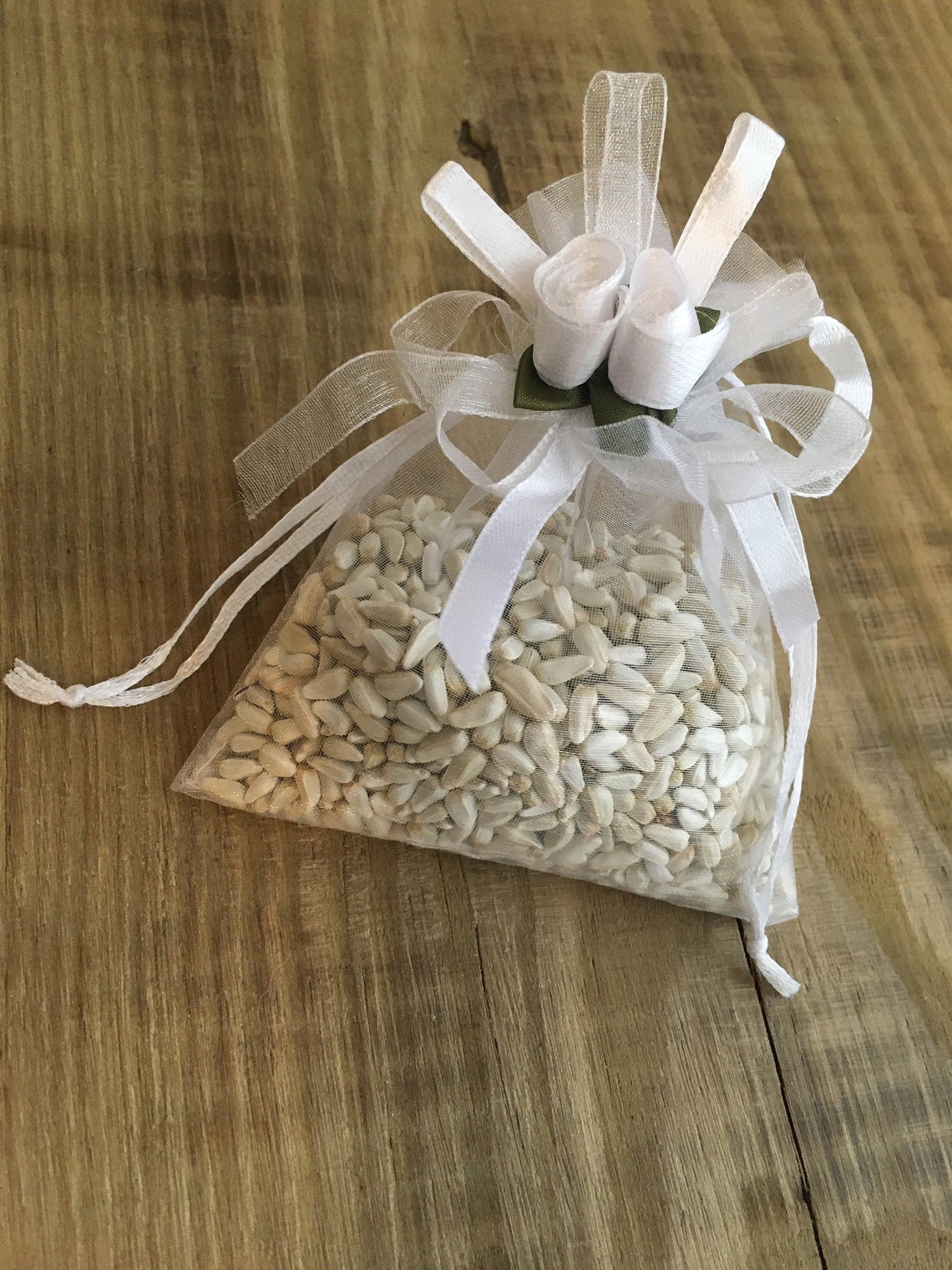 25 Wedding Favor Bird Seed Bags white organza bag with roses Etsy